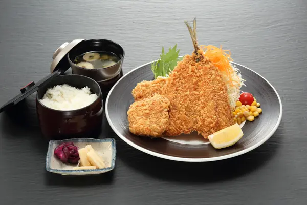 アジとホタテフライ御膳 